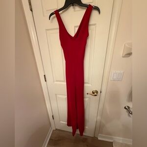 Red V-Neck Wide-Leg Jumpsuit - Women